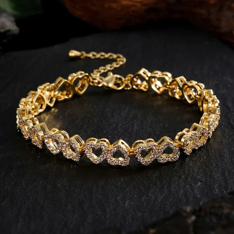 Pulsera de corazón con circonitas cúbicas