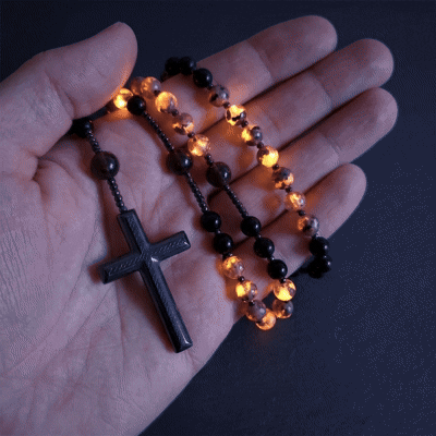 🖤✝️ Rosario Obsidiana Yooperlita — Protección Sagrada