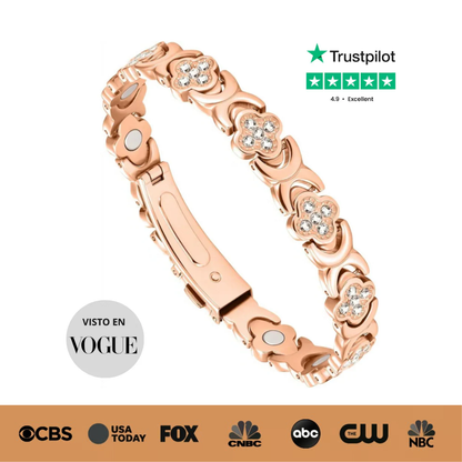 Pulsera magnética de cobre puro para mujer, con imanes de 3500 gauss