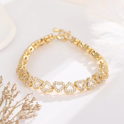 Pulsera de corazón con circonitas cúbicas