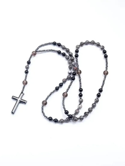 🖤✝️ Rosario Obsidiana Yooperlita — Protección Sagrada