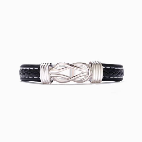 Pulsera de cuero genuino con símbolo de infinito para hombres, regalo para hijo o nieto – 3